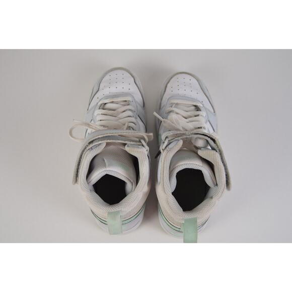 Nike Court Borough Mid 2 Sneakers Pure Platinum/Mint Youth Size 5 Pre-Owned - Picture 10 of 13